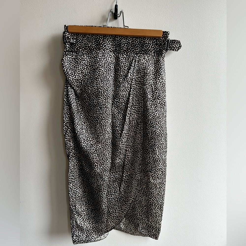 3.1 Phillip Lim Black & Cream Belted Wrap Skirt | Size 2